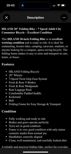 Hiland 20in folding - folding, bike
