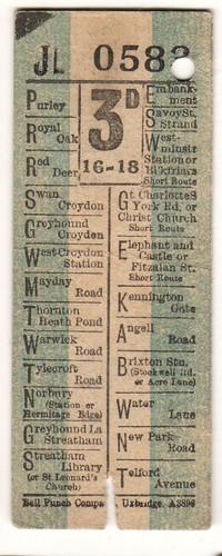 Bus tram ticket croydon corp - bus,