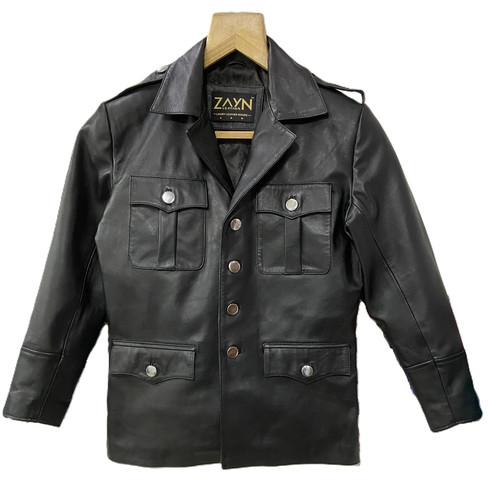 Men genuine leather black - men's,