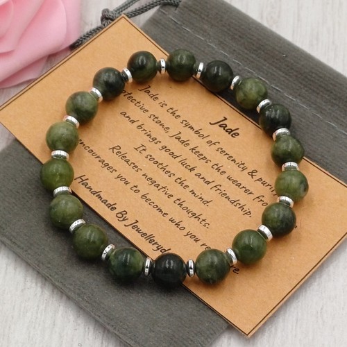 Green jade bracelet stretch - jade,