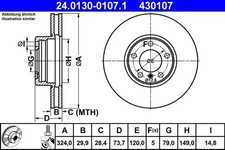 2x Brake disc Vented