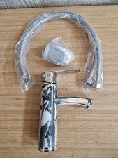 Vida Mono Mixer Bathroom Basin Tap Silver/Marble Black Single Lever w/ Fittings