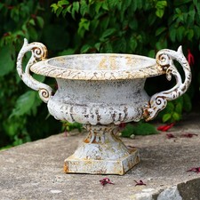 Cast iron urn - handled, antique