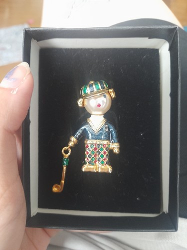 Vintage enamel golfer - vintage,