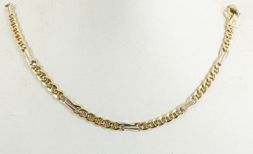 9ct gold curb bar - 9ct,