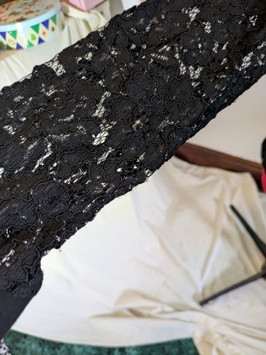 Matalan black sheer lace long - black,