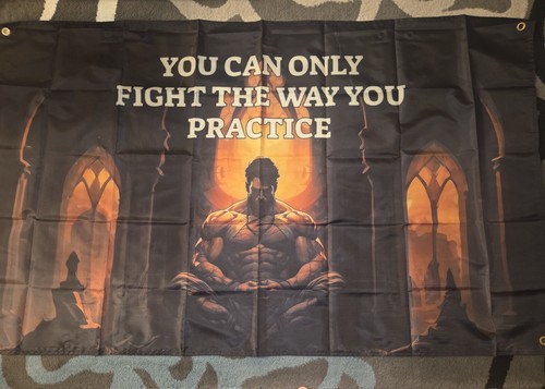 Motivational gym banner flag