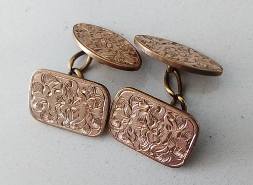 Antique cufflinks floral - antique,