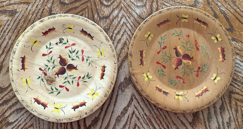 Wooden plates hand painted - plates,