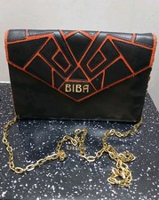 Biba Black Leather & Orange