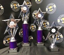 Cosmic Star Purple Tubing Multi Award Trophy  FREE ENGRAVING + YOUR LOGO