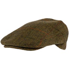 Jack Pyke Wool Blend Flat Cap Mens Countryman Herringbone Outdoor Tweed Brown