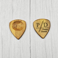 Personalised Wooden Guitar Pick Engraved Name Plectrum for Guitarist Musician