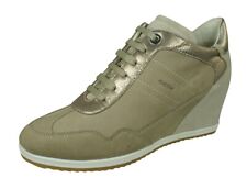 Womens Geox Trainers Illusion Nubuck Leather Wedge Boots - Sand UK Size 7.5