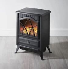 Blaupunkt Log Effect Medium Stove Heater Fireplace 1800W - Black