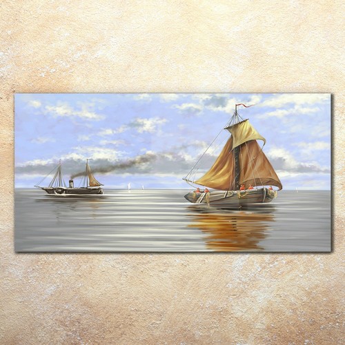 Print glass sea landscape - on,