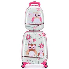 COSTWAY 2 Pcs Kids Luggage Set