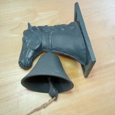 Cast Iron Horse Head Bell Wall Decoration