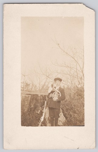 Antique rppc boy - antique, french