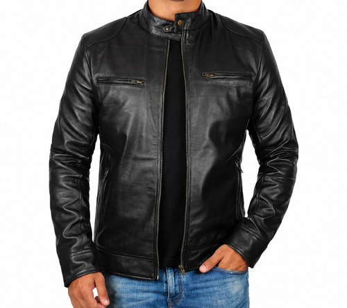 Mens black leather jacket - mens,