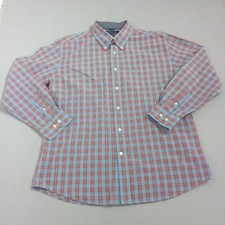 Tommy Hilfiger Shirt Mens XL tartan plaid blue red vintage