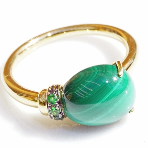 Malachite tsavorite ring drop - tsavorite,