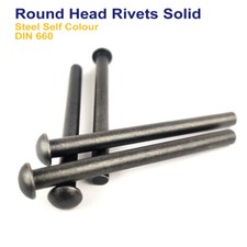 ROUND HEAD SOLID RIVETS STEEL SELF COLOUR (DIN 660) M3 - 3mm