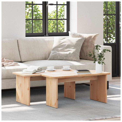 Coffee table set natural solid - coffee,