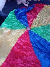 Kids rainbow play Parachute over 7ftwide with handles excellent condn&carry bag