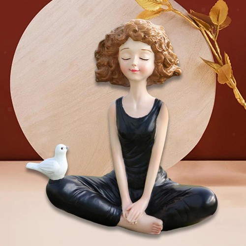 Resin yoga girl statue - yoga,