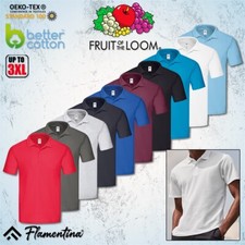 Fruit of the Loom Polo Shirt Pique Short Sleeve Original Classic Work Wear Top