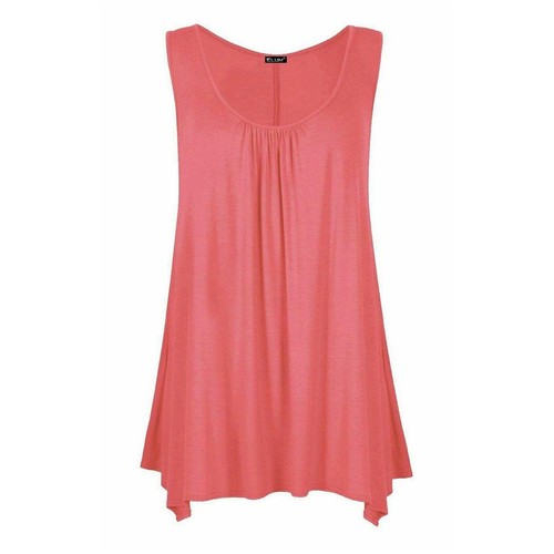 Women flared hanky hem top - hem,