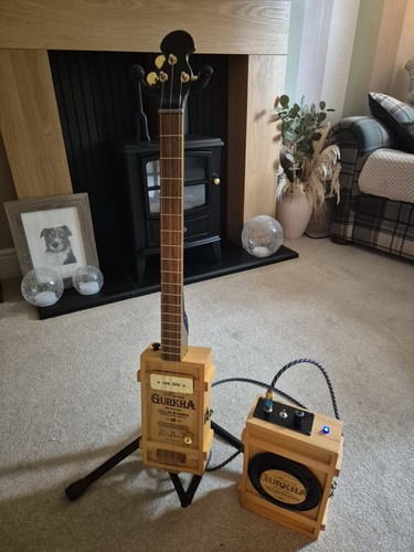 Cigar box guitar with - cigar,