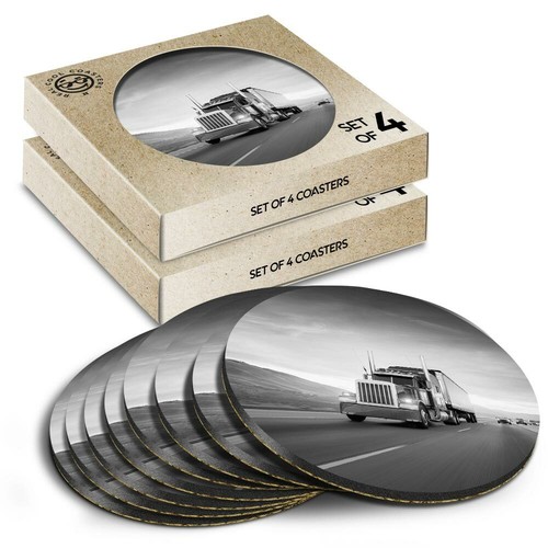 Boxed round coasters bw - boxed,