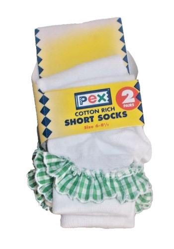 Pex girl white gingham frill - girl's,