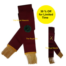 Knight Mason Hand Embroidered Sash Maroon | Masonic Regalia | Unique Quality New