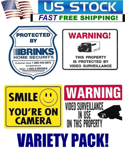 Security warning stickers - warning,