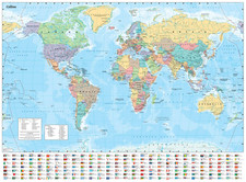 Collins Large World Wall Paper Map (70 X 91.5 Cm): Paper Map with Flags, Perfect