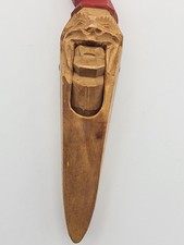 Vintage German Folk Art Hand Carved Gnome Wooden Nutcracker Man Red Hat 20thC 