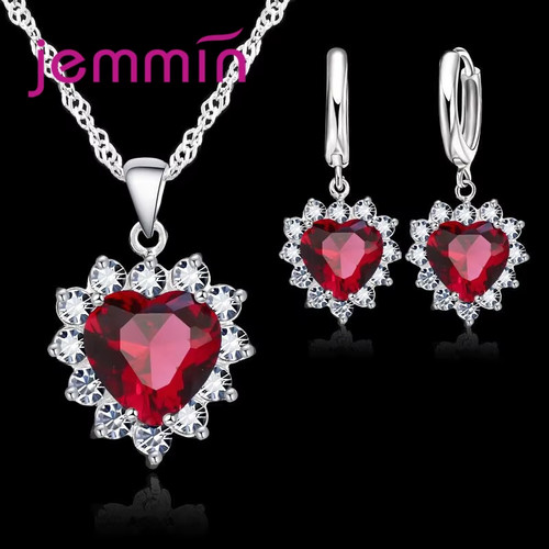 Heart pendant necklace hoop - heart,