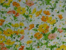 Sixties polycotton fabric, 200 x 250cm, pop art, fresh bright meadow flowers