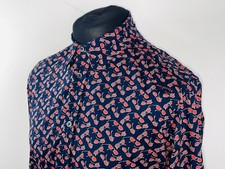 Vintage 90’s Moschino SUNGLASSES Print Long Sleeve Shirt Blue Red Size Medium M