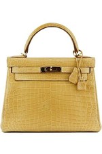 HERMÈS 2014 KELLY RETOURNE 28CM MATTE NILOTICUS CROCODILE LEATHER BAG