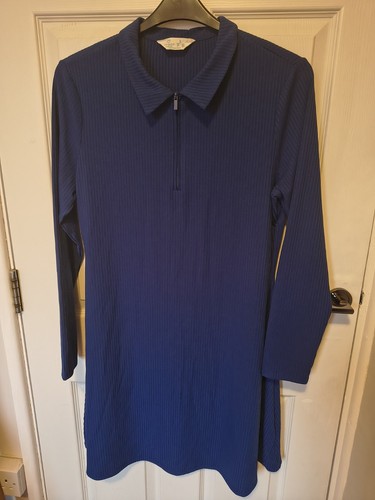 Blue long sleeved collared zip - sleeved,