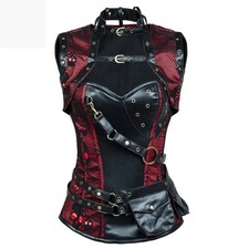 SALES Black Red Faux Leather