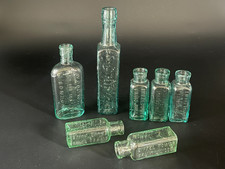 Antique Glass Bottles: 5 Eiffel Tower Fruit Juices + Cartons HP + Chemist