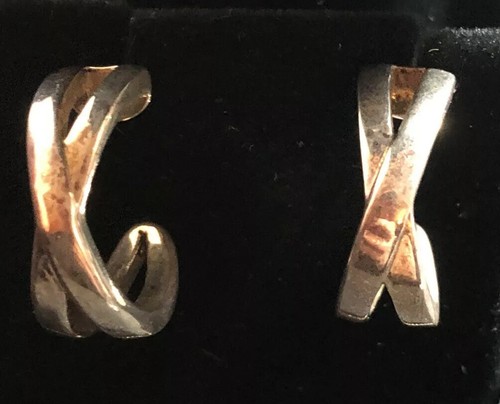 Silver cross over earrings - cross,