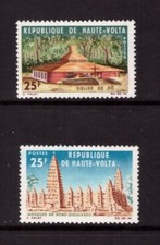 Upper Volta 1966 Religious Buildings set MNH mint stamps