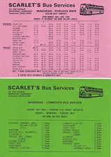 Scarlet's bus timetable leaflets x 5