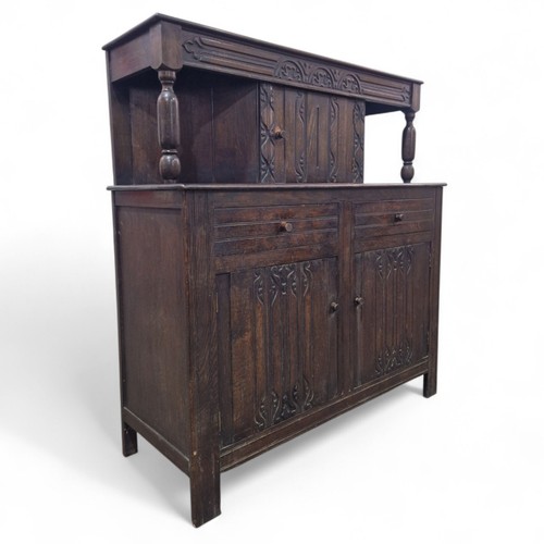 Victorian carved oak buffet - victorian,